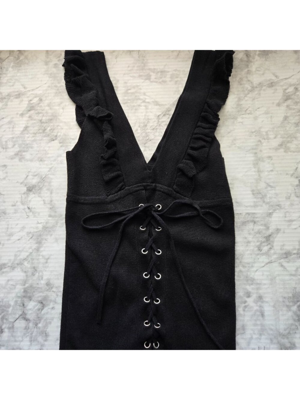 NWOT Express Tank Top Sweater with Ruffles Womens Sz S (26-0254)
